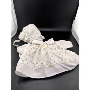 Cabbage Patch Kids Preemie‎ Doll Coleco White Blue Daisies Bonnet And Dress